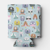 かわいいトライバル顔パターン 缶クーラー (裏面)