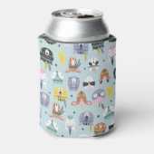 かわいいトライバル顔パターン 缶クーラー (缶裏面)