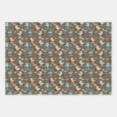 かわいいトラクターパターンファーム子供ギフトラッピング紙 ラッピングペーパーシート (正面3)