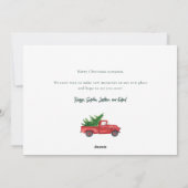 かわいいトラックのクリスマス休暇の引越し告知 シーズンカード (裏面)