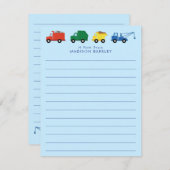 かわいいトラックの少年の子ども用のフラットな固定カード サンキューカード (正面/裏面)