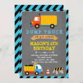 かわいいトラックテーマ誕生日の招待状 招待状 (正面/裏面)