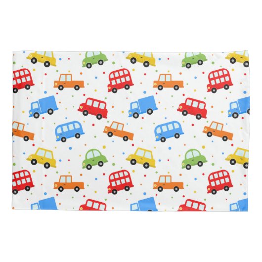 かわいいトラック車バス車寝具少年 枕カバー (裏面)