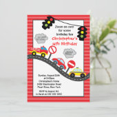 かわいいトラック&カーの誕生日パーティーの招待 招待状 (スタンド正面)