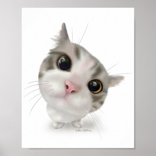 かわいいトラネコの子猫の漫画 ポスター (正面)