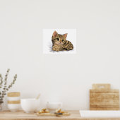 かわいいトラネコの子猫イラスト ポスター (キッチン)