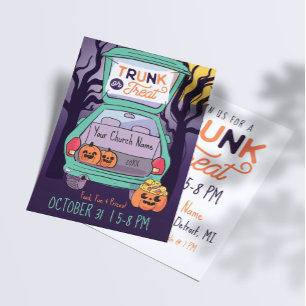 かわいいトランクまたはトリートカスタムハロウィーンフライヤー チラシ