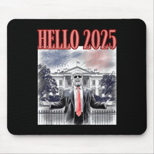 かわいいトランプこんにちは2025年新年イブ保守的ダ マウスパッド
