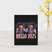 かわいいトランプこんにちは2025年新年イブ就任式ドゥ カード (黄色い花)