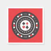 かわいいトランプのポーカーチップカジノパーティー スタンダードカクテルナプキン (正面)