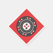 かわいいトランプのポーカーチップカジノパーティー スタンダードカクテルナプキン (角)