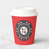 かわいいトランプのポーカーチップカジノパーティー 紙コップ (正面)