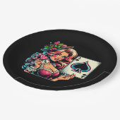 かわいいトランプのポーカーパーティーヴィンテージ ペーパープレート (アングル)
