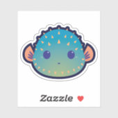 かわいいトランプのポーカー顔フグ シール (シート)