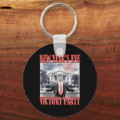 かわいいトランプ大晦日の勝利パーティー花火 キーホルダー (正面)