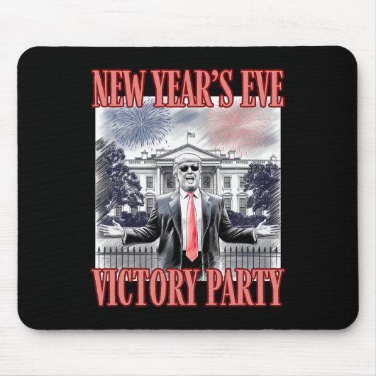 かわいいトランプ大晦日の勝利パーティー花火 マウスパッド (正面)