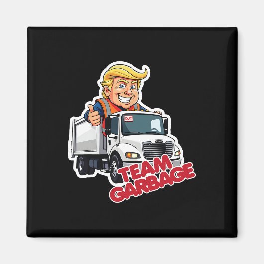 かわいいトランプ大統領2025年大統領選挙チームガービッジ マグネット (正面)