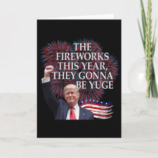 かわいいトランプ 4th Of July 花火がでかい雨になる カード