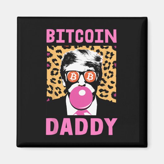 かわいいトランプBitcoin Daddy Crypto Finance Moneyクルー マグネット (正面)