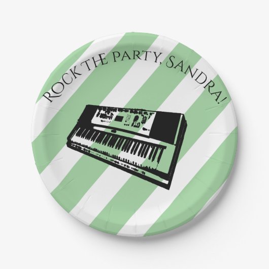 かわいいトランペットロックアンドロールミュージカル楽器 ペーパープレート (正面)