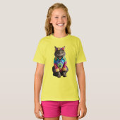 かわいいトラ柄のヒッピーキッズTシャツ Tシャツ (正面フル)