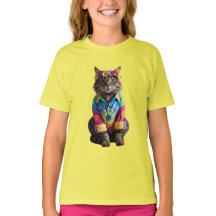 かわいいトラ柄のヒッピーキッズTシャツ