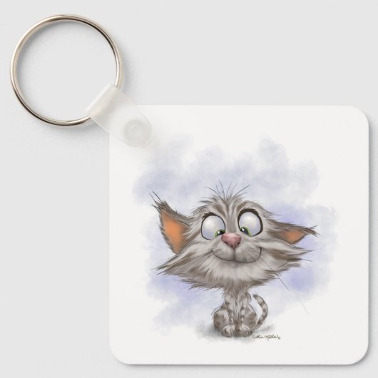 かわいいトラ柄の子猫のキャラクター キーホルダー (正面)