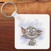 かわいいトラ柄の子猫のキャラクター キーホルダー (正面)