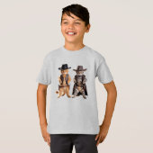 かわいいトラ柄カウボーイキッズTシャツ Tシャツ (正面フル)