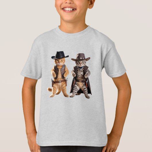 かわいいトラ柄カウボーイキッズTシャツ Tシャツ (正面)