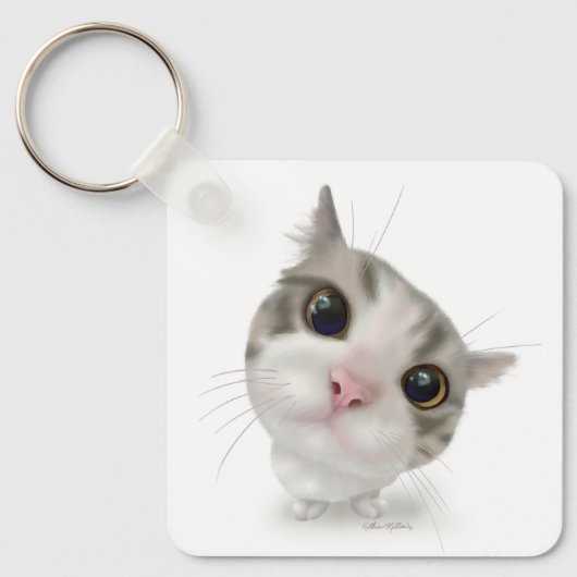 かわいいトラ猫のキャラクター キーホルダー (正面)