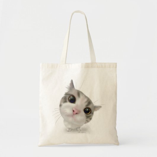 かわいいトラ猫のキャラクター トートバッグ (正面)