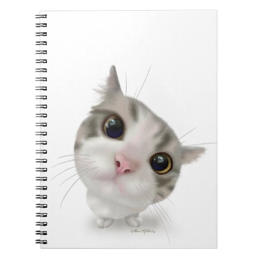かわいいトラ猫のキャラクター ノートブック (正面)