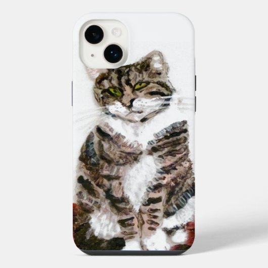 かわいいトラ猫アート iPhoneケース (裏面)