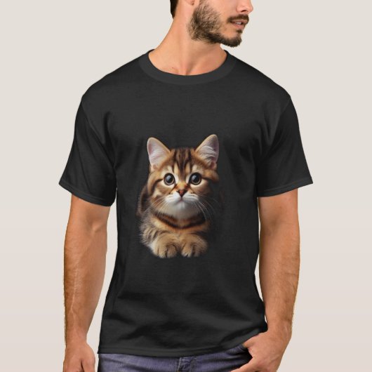 かわいいトラ猫チャーム Tシャツ (正面)