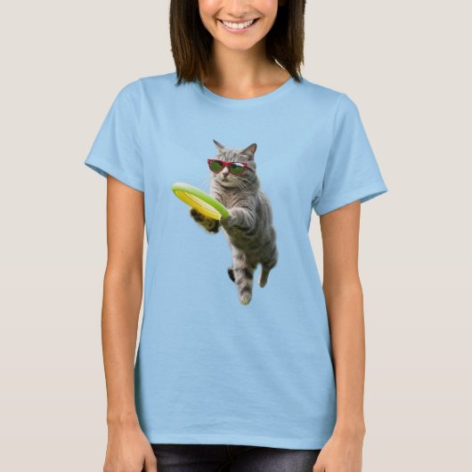 かわいいトラ猫ディスクゴルファー Tシャツ (正面)