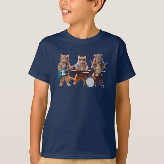 かわいいトラ猫トリオ キッズTシャツ Tシャツ (正面)