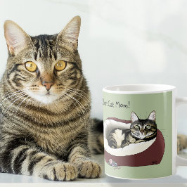かわいいトラ猫 グリーン母の日 コーヒーマグカップ