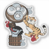 かわいいトラ、あかなめ妖怪、パウディムサム シール (正面)