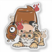 かわいいトラ、化け草履妖怪、プリンプリン シール (正面)