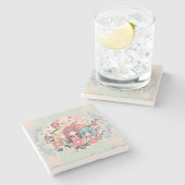 かわいいトリオ – かわいいアニメ女子&フローラビベス ストーンコースター (横)