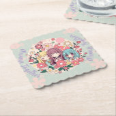 かわいいトリオ – かわいいアニメ女子&フローラビベス ペーパーコースター (アングル)