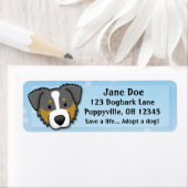 かわいいトリカラーオーストラリアシェパード ラベル (インサイチュ)