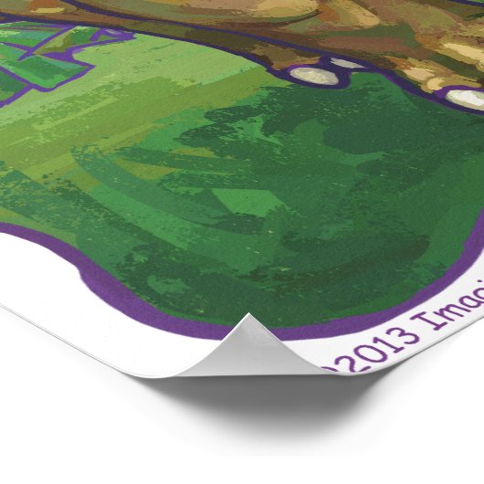 かわいいトリケラトップアートギフト&アクセサリー ポスター (角)