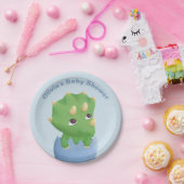 かわいいトリケラトプスのベビーシャワーのパーティーのプレート ペーパープレート (パーティー)