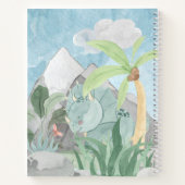 かわいいトリケラトプスの恐竜スケッチ ノートブック (裏面)