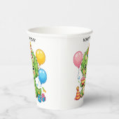 かわいいトリケラトプスの誕生日 紙コップ (右)
