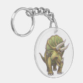 かわいいトリケラトプスの頭尾 キーホルダー (正面左)