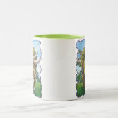 かわいいトリケラトプスの頭尾 ツートーンマグカップ (中央)