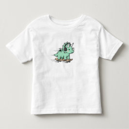 かわいいトリケラトプスローラースケートキッズ トドラーTシャツ